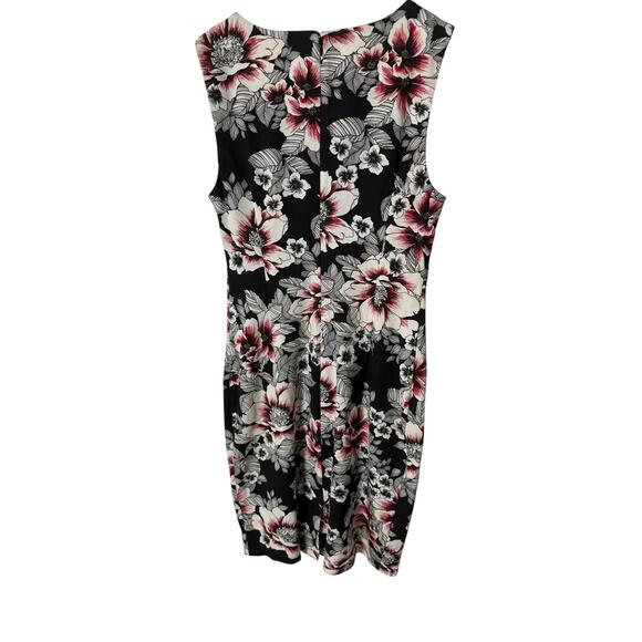 Metaphor Womens Sleeveless Pencil Dress Black White Pink Floral Medium Soft - Picture 2 of 5